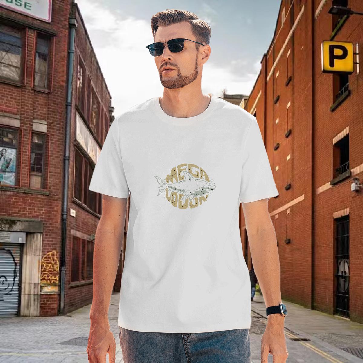 Free Shipping Tshirts 100% Cotton 230g fish T Shirt For Man High Street Hip Hop Breathable Crew Neck Anime Custom Wear