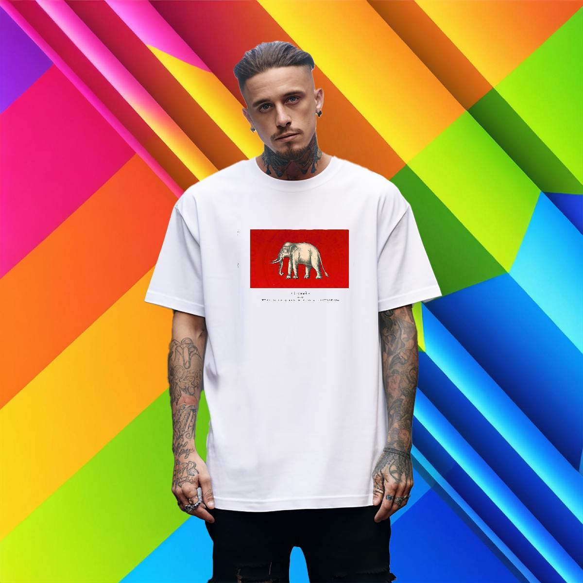 Comfortable Men Clothes T-Shirt 100% Cotton 230g elephant Man T Shirts Hip Hop Breathable Short Sleeve Graphic Custom Polos