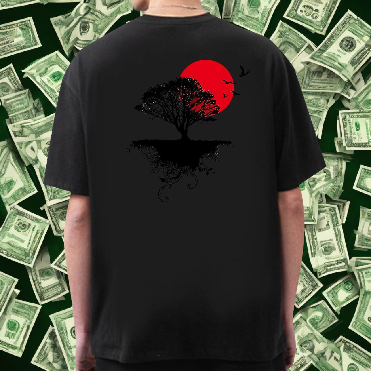 New Arrival Men T Shirts 100% Cotton 230g tree Street Casual Tees Breathable Crew Neck Popular Men Tops Tees DIY Logo Oversized