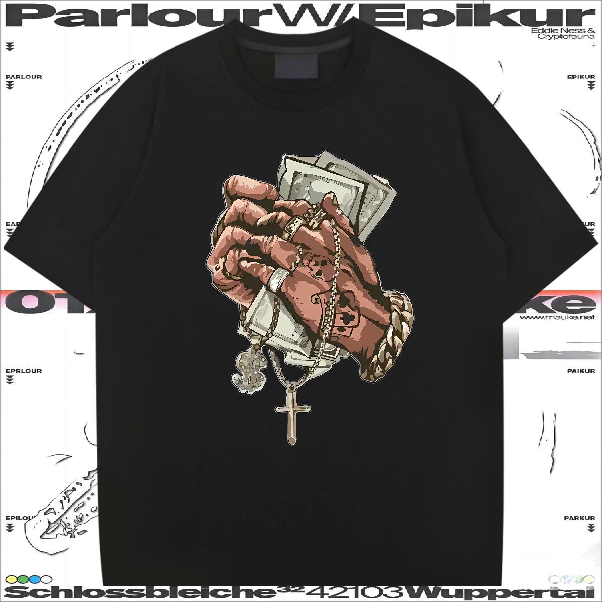 Men T Shirts 100% Cotton 230g hands Hip Hop Pure Cotton Asian Size Men Tees 2024 Classic Top Tees