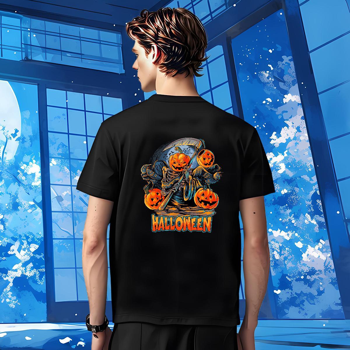 2024 DIY T Shirt For Man 230g Cotton Halloween Sport Tshirts Breathable Classic Men Tees Custom Big Size