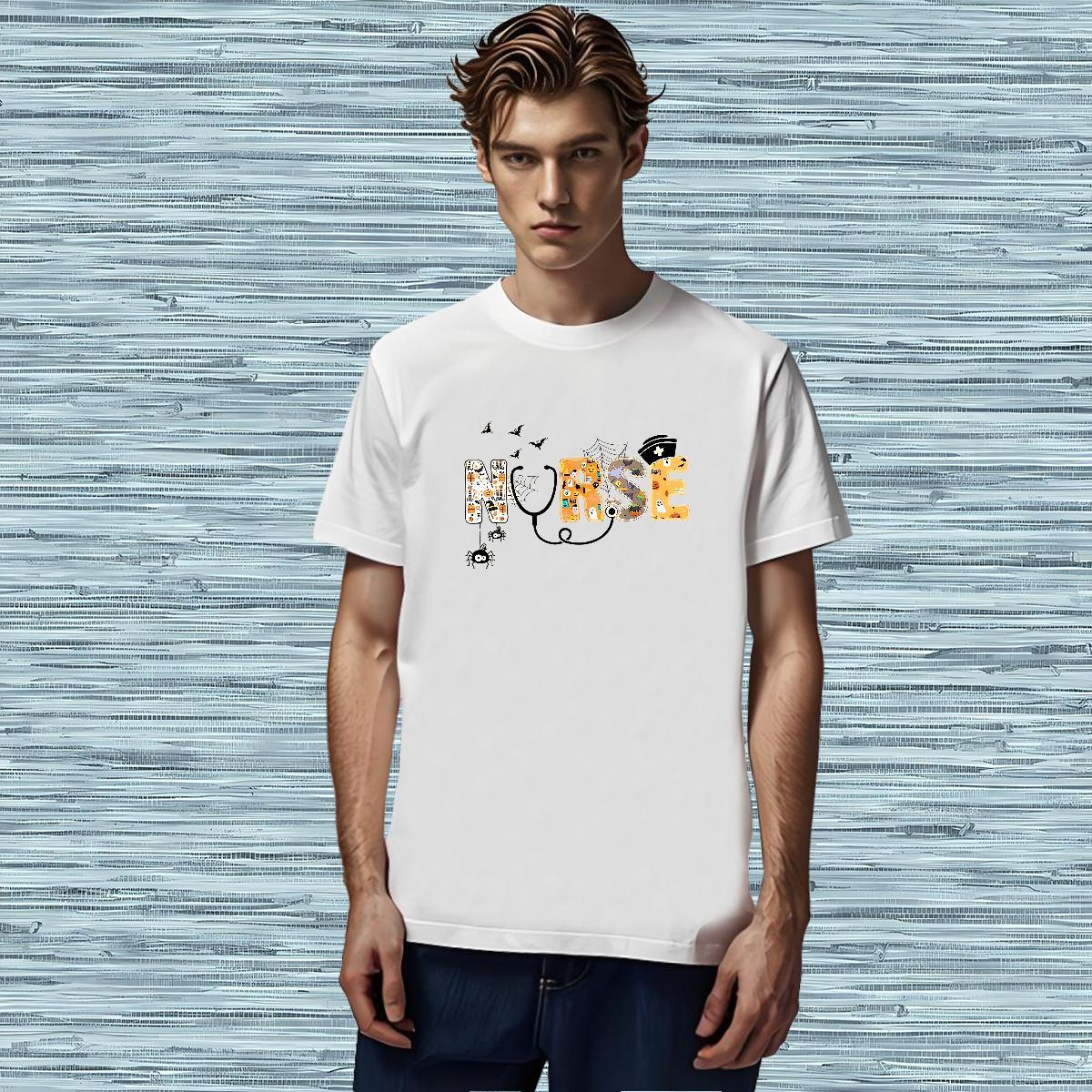 New T Shirt For Man 230g Pure Cotton halloween Home Outdoor Tops Shirt O Neck Short Sleeves Brand Couples T Shirts Graphic