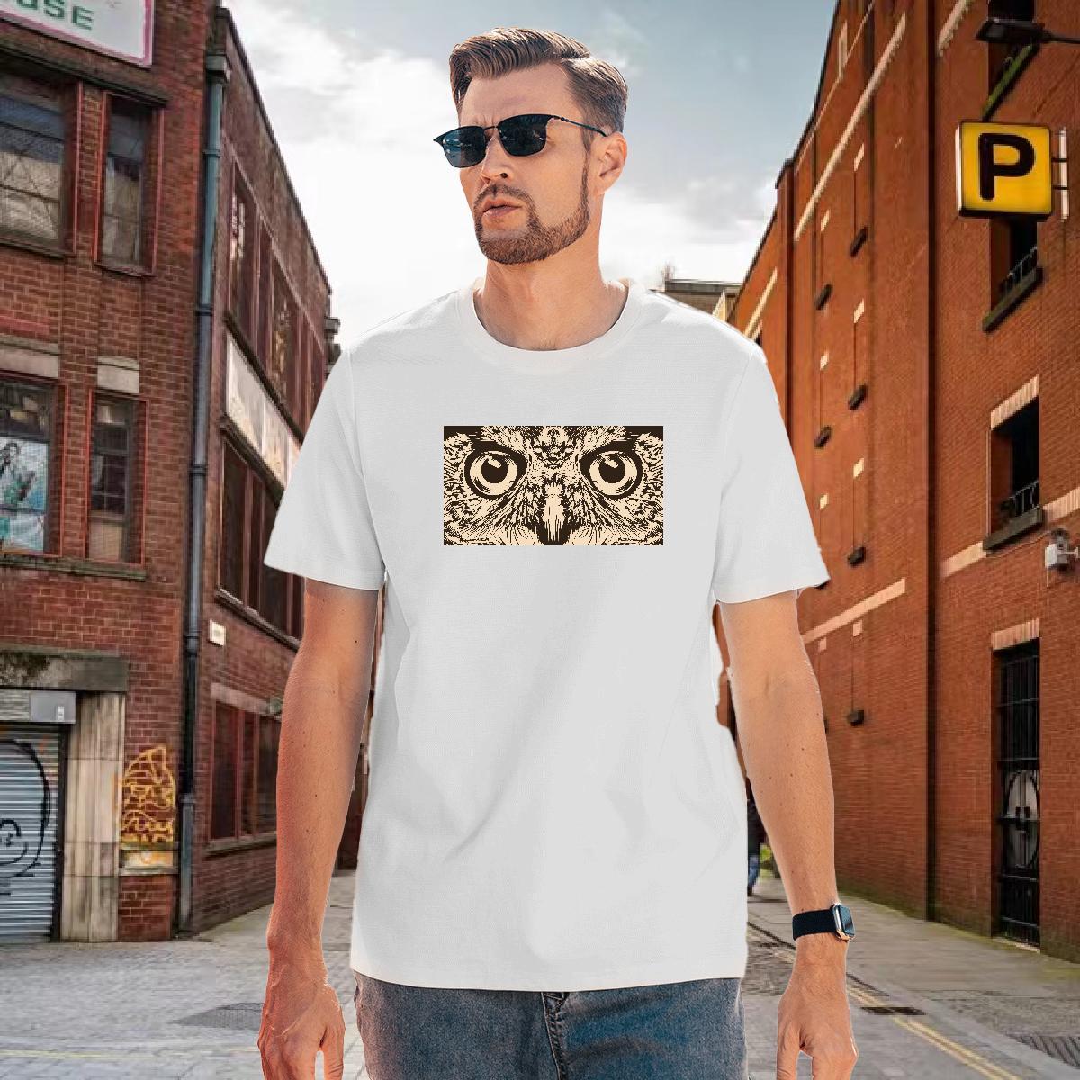 T-Shirts for Men 100% Cotton 230g eagle Casual Breathable Crew Neck Custom Printing Men Tops Tees Designer Fashion Popular Tee Shirt