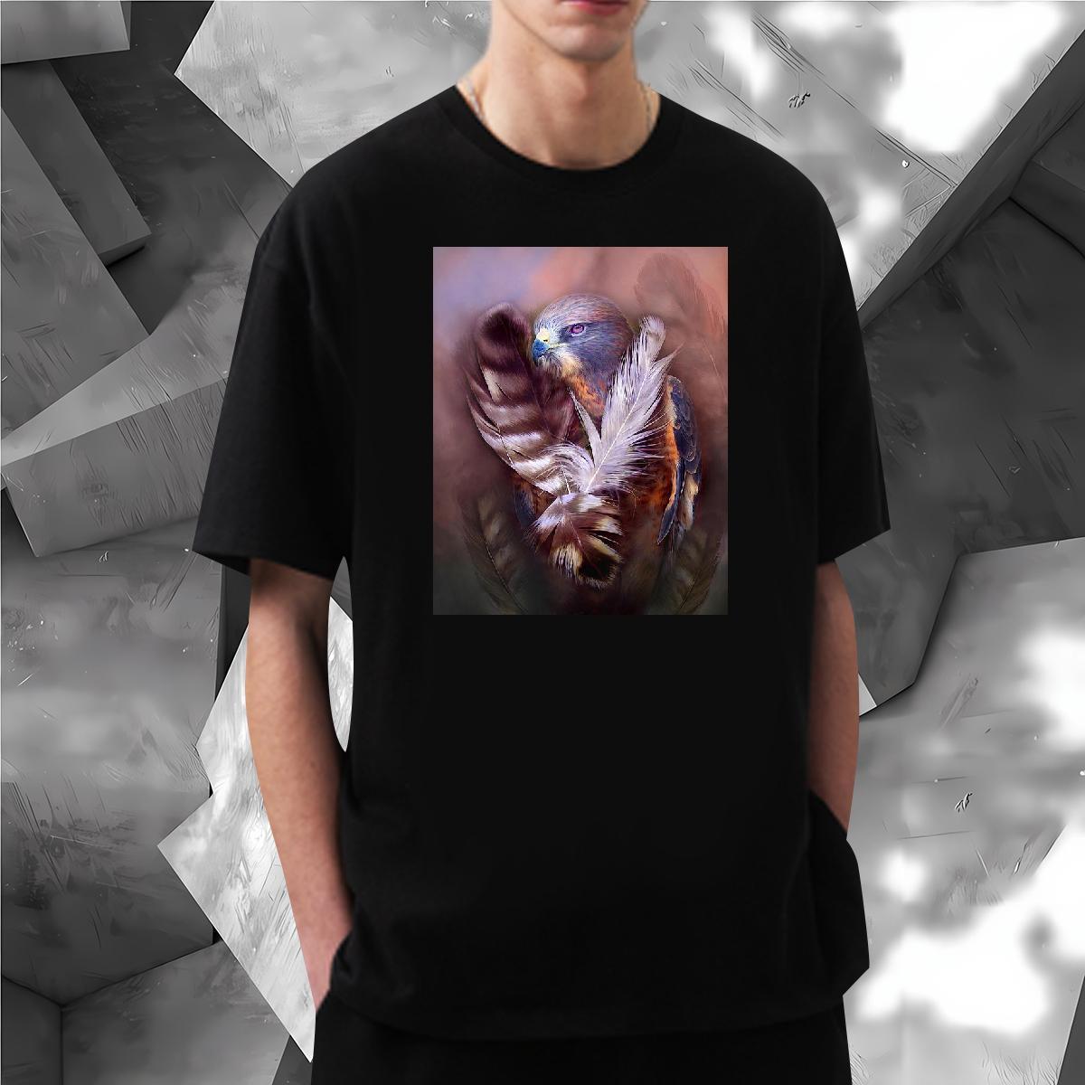 Custom Men T Shirts 100% Cotton 230g eagle Spring Summer Clothes O Neck Short Sleeves Free Shipping Couples T Shirts DIY Anime
