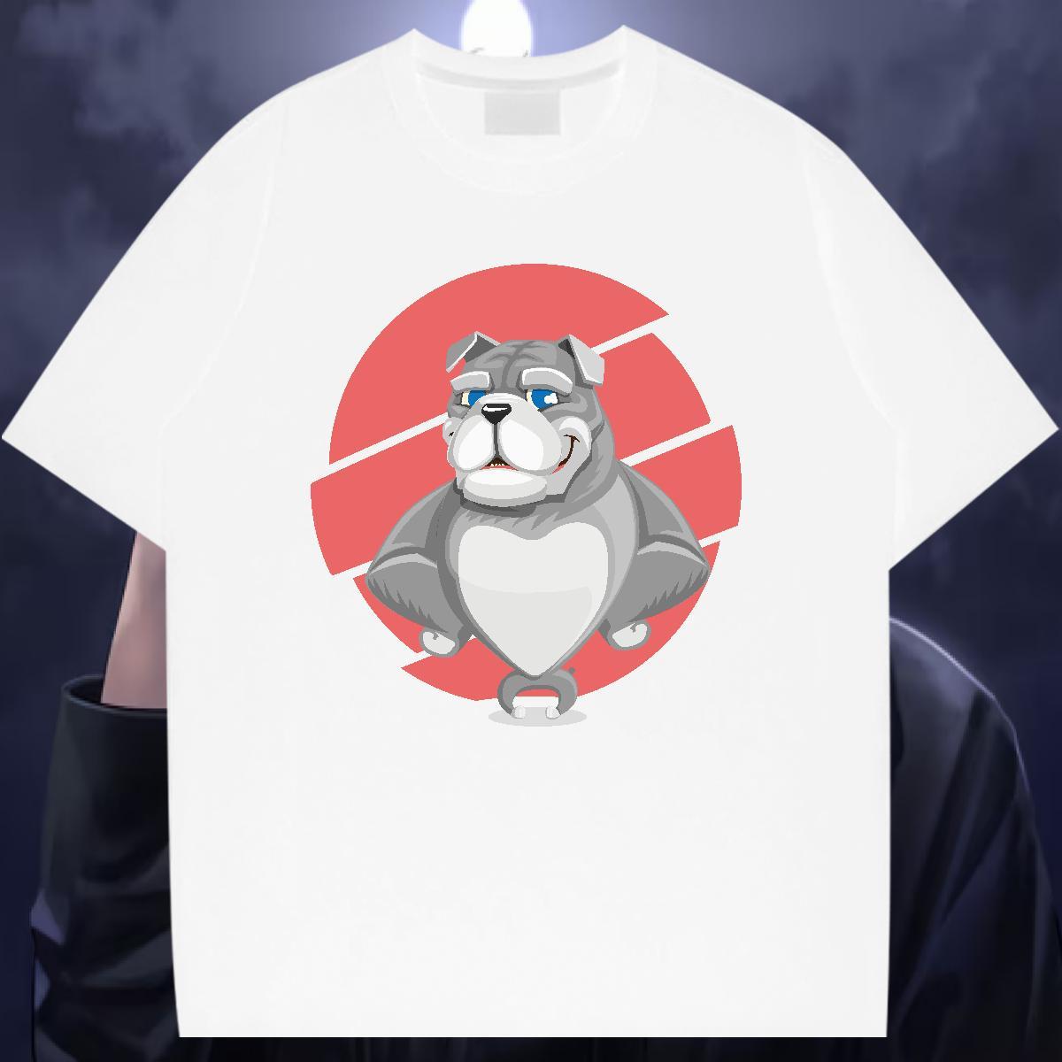 Fashion Mens T Shirts 230g 100% Cotton dog Casual Beach Tops Breathable Short Sleeve High Quality Men Clothes T-Shirt Custom Printed