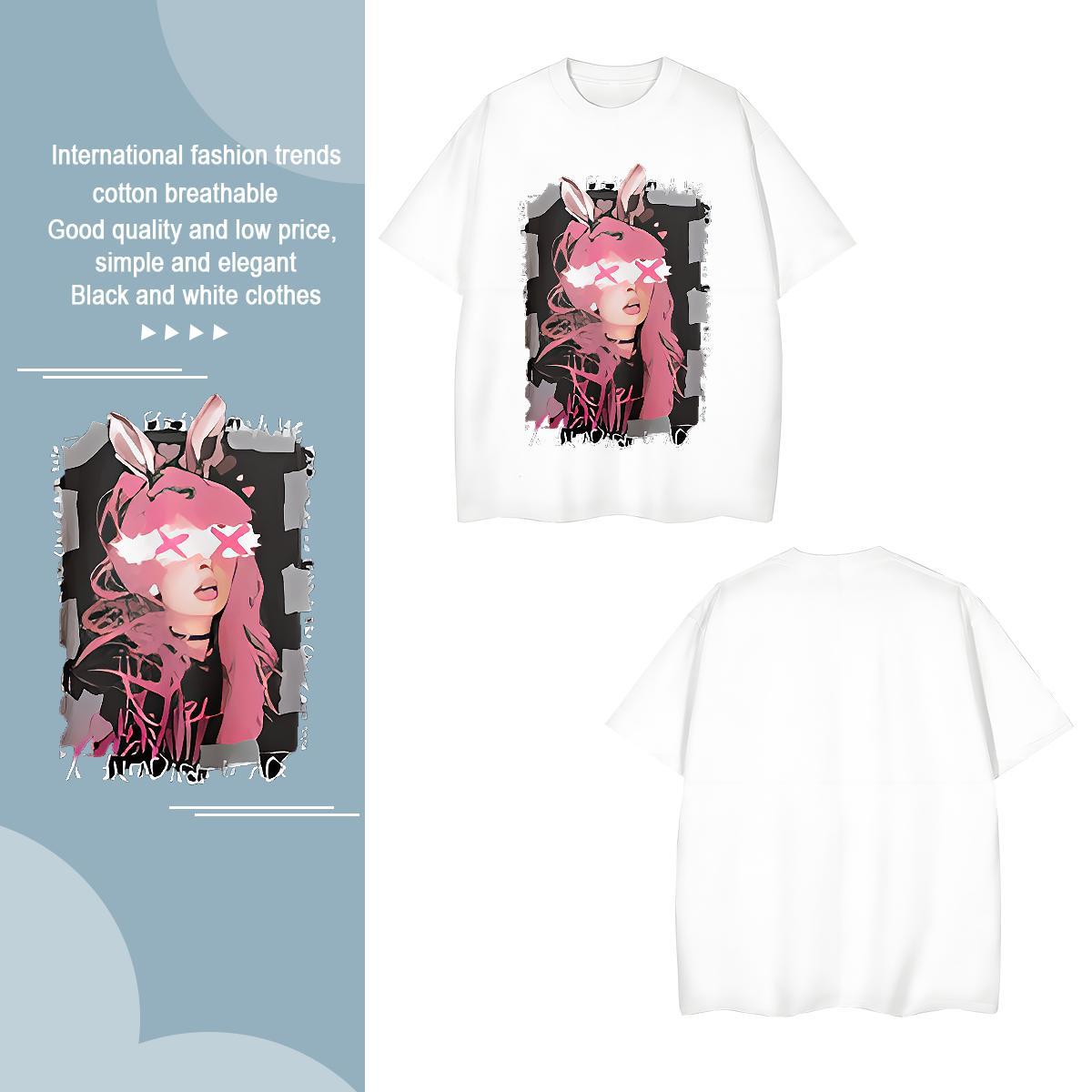 T-Shirts for Men 230g Pure Cotton painting Casual Daily Wear Breathable Short Sleeve DIY Logo Oversized Tshirts Fashion Cool Tees Shirts