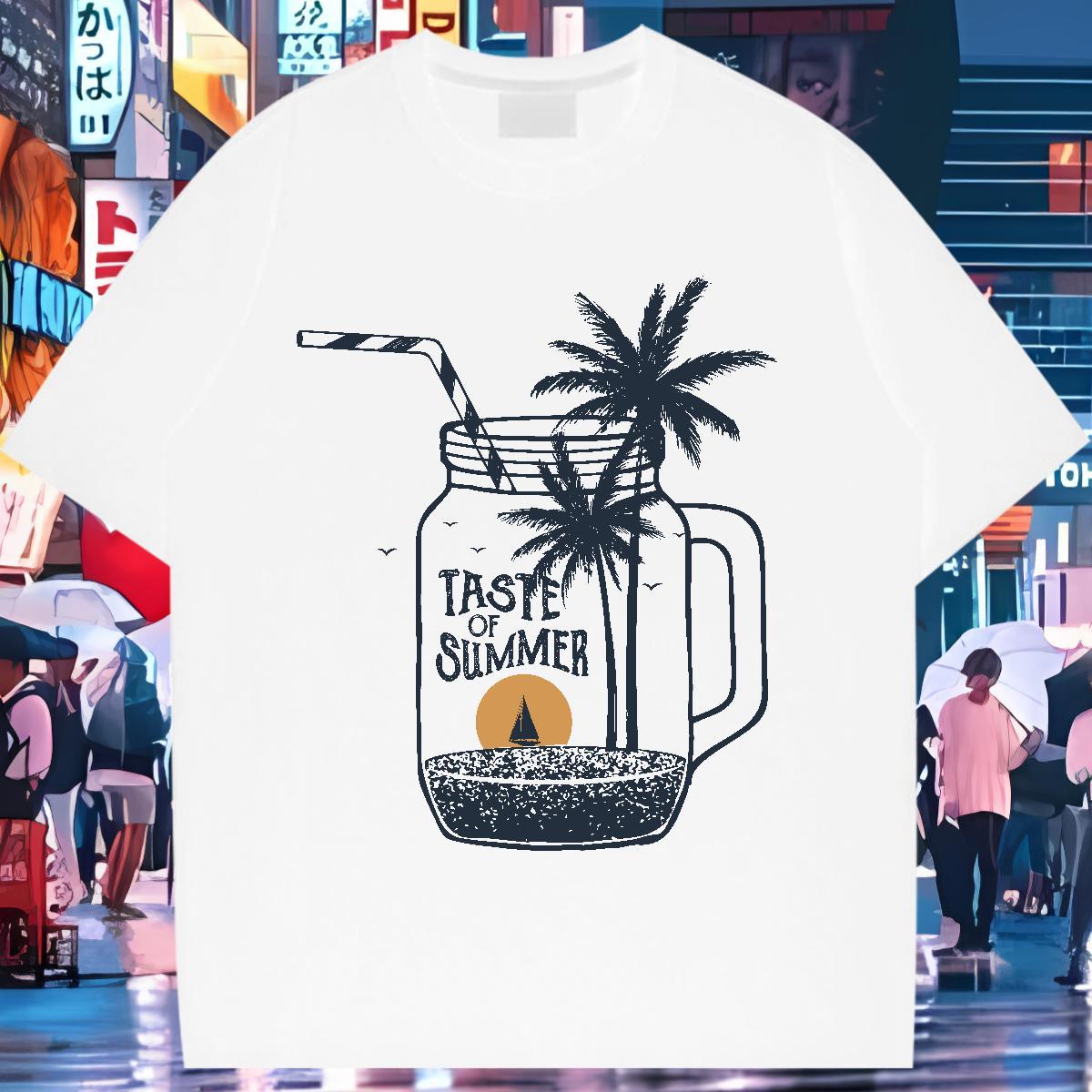 Popular T Shirt For Woman Crew Neck Unisex Tshirts Custom Printing sea Spring Summer 100% Cotton 230g 2024 Top Shirts