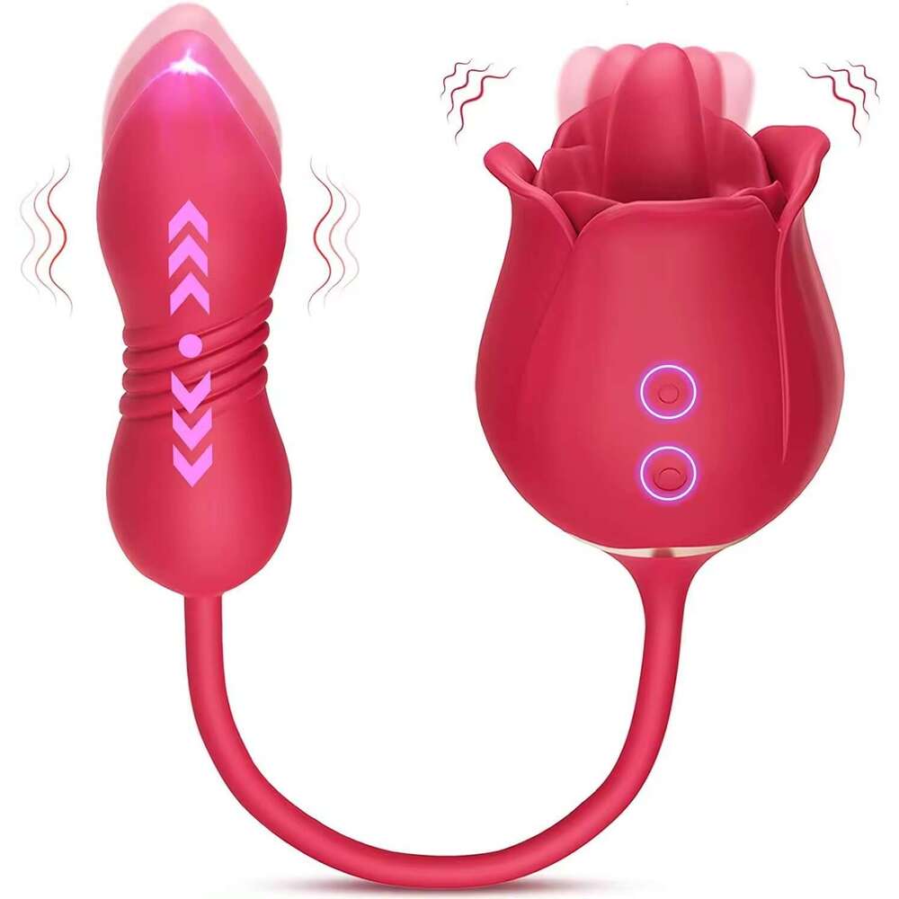 Rose Combination 3 Pieces/Set Gift Box Rose Shaped Vibrating Rose Vibrator Sex Toys For Woman Clit Tongue Sucking Vibrator