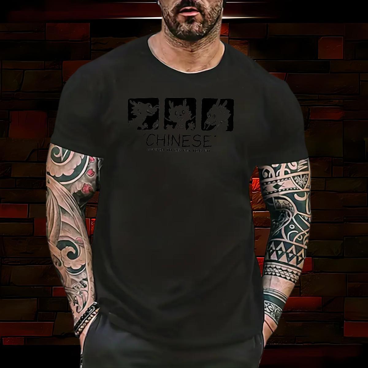 T Shirts Men 230g Pure Cotton Chinese Cartoon Dragon Casual Beach Breathable Skull Tshirts New Arrival Classic Clothes