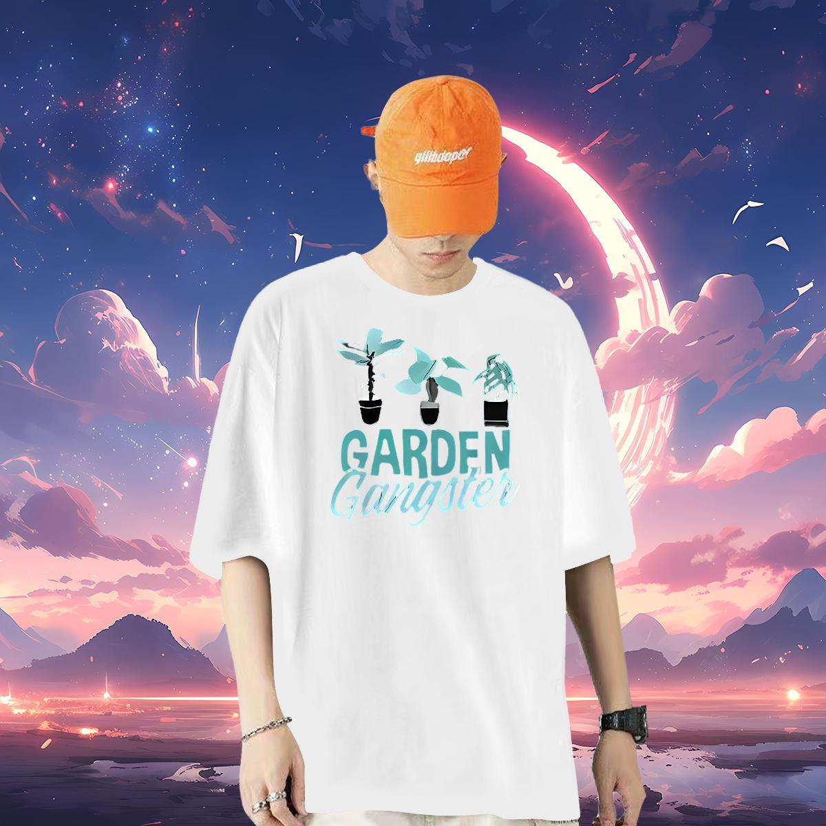 Fashion Casual T shirt 230g Cotton flower Casual Daily Wear Tops Breathable Short Sleeve High Quality Tshirts Black White