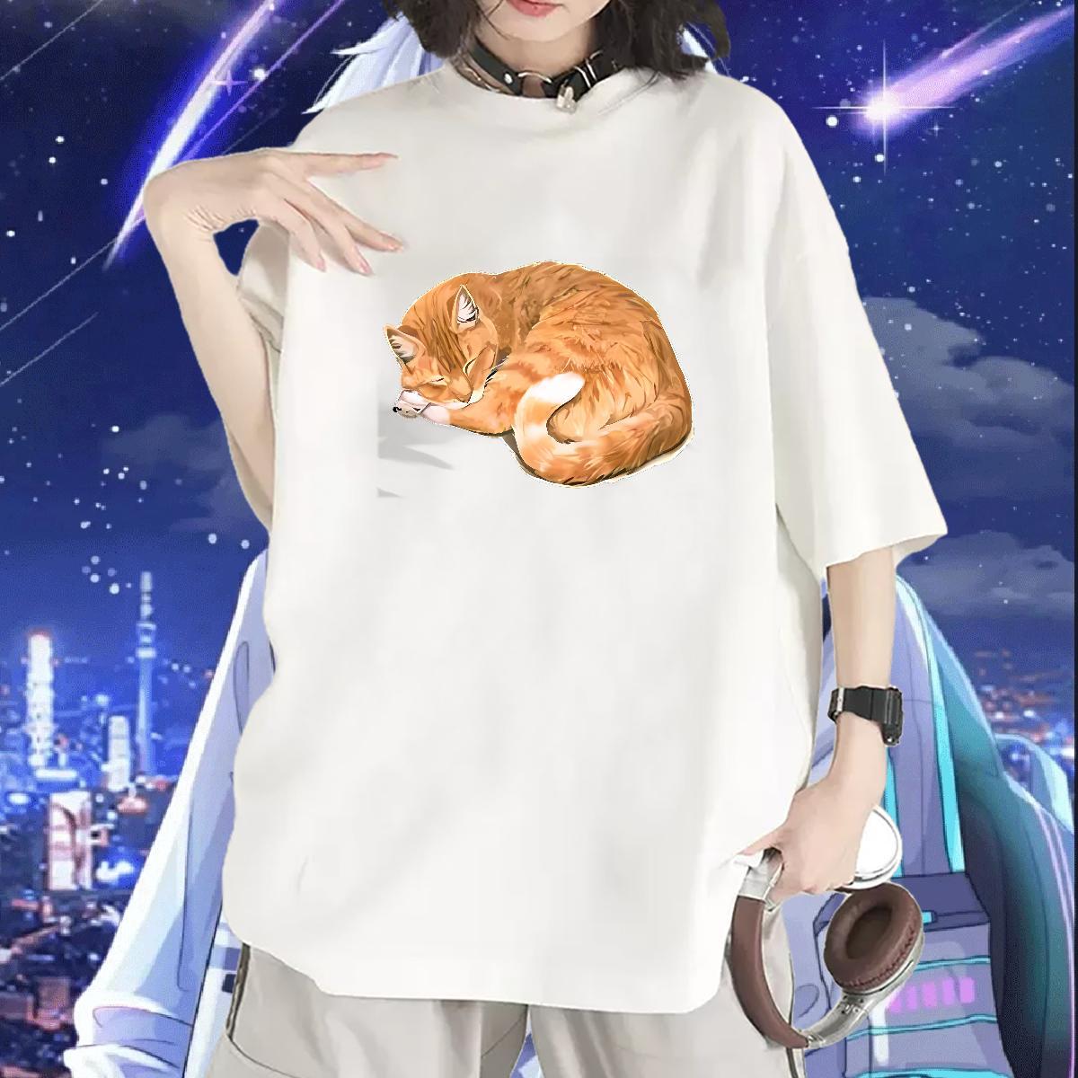 High quality T-Shirts for Women Breathable Crew Neck Womens Tshirts Customized Print sleep Street 230g Cotton 2024 Designer Clothes Shirt