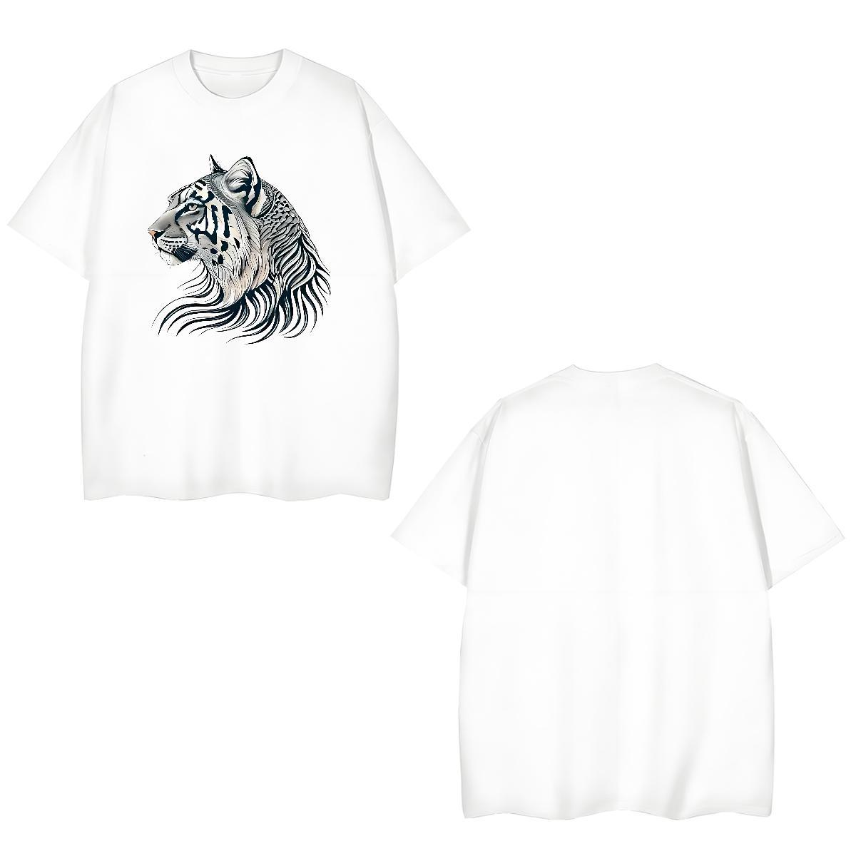 Wholesale Men Tees 230g Pure Cotton tiger T-Shirts Anime Printing Street O-Neck Short Sleeve Oversized Stylist Tshirts