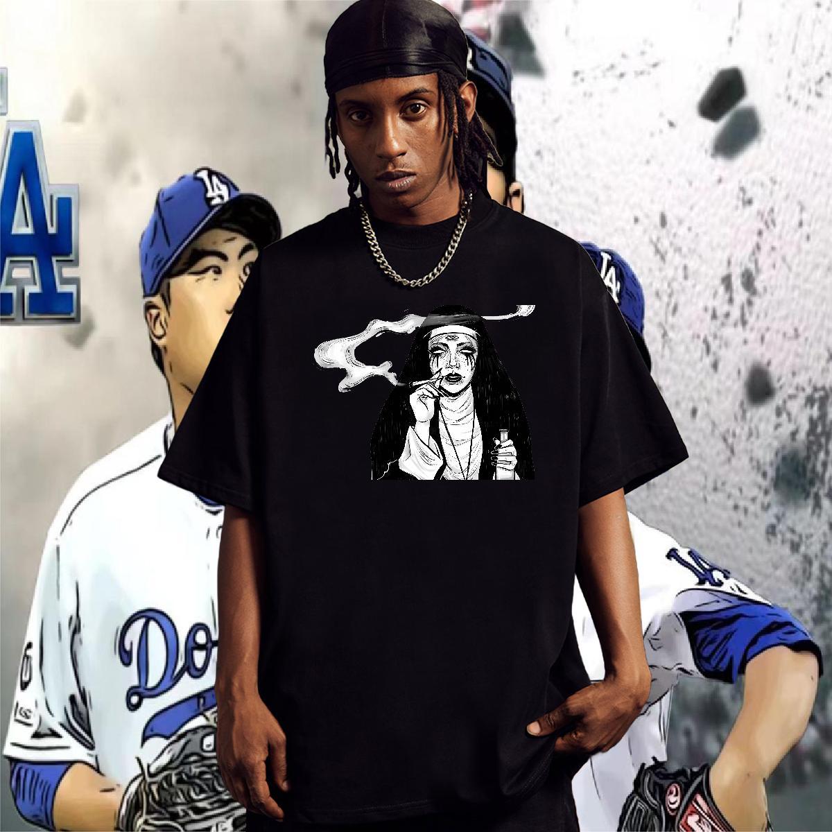 Mens T Shirts 230g Cotton nun Summer Casual O-Neck Short Sleeve Custom Cartoon Tshirt for Man Woman 2024 New TOP Quality Tops Tees