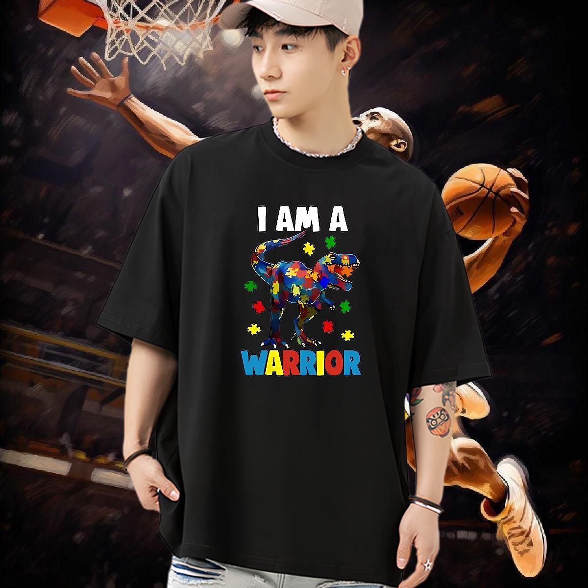 Fashion New T-Shirts 230g Pure Cotton dinosaur Street Wear Clothes Breathable High Quality Couples T Shirts White Plus Size