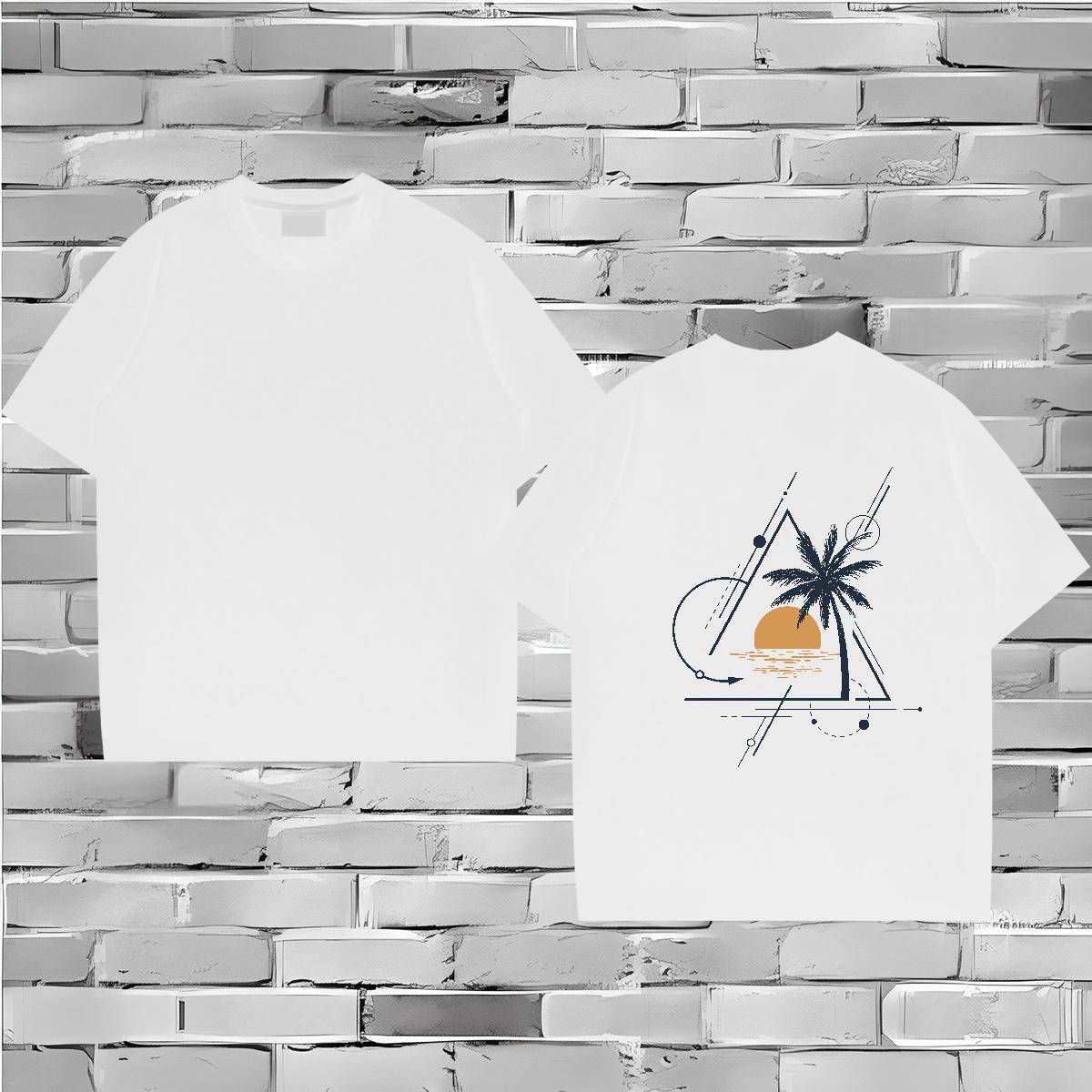 New Designer T Shirts Men 100% Cotton 230g sea Street Wear Breathable Short Sleeve TOP Quality Mens Tshirts Floral Print