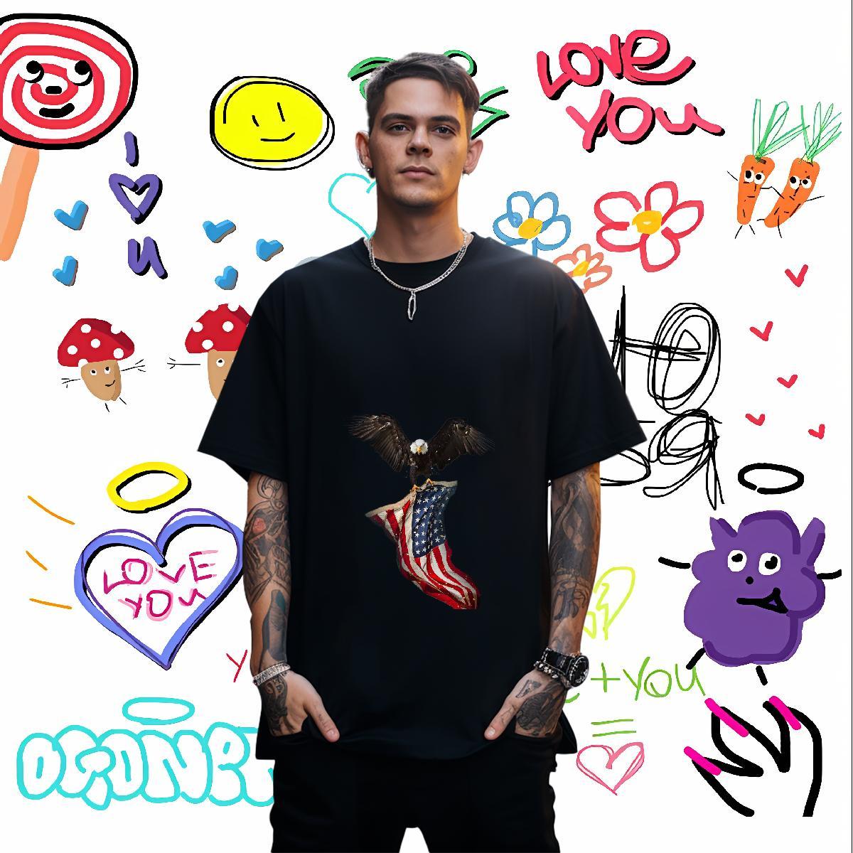 Mens T Shirts 230g 100% Cotton cool Street Casual Breathable Crew Neck Custom Printed Tshirts Free Shipping TOP Quality Top Tees