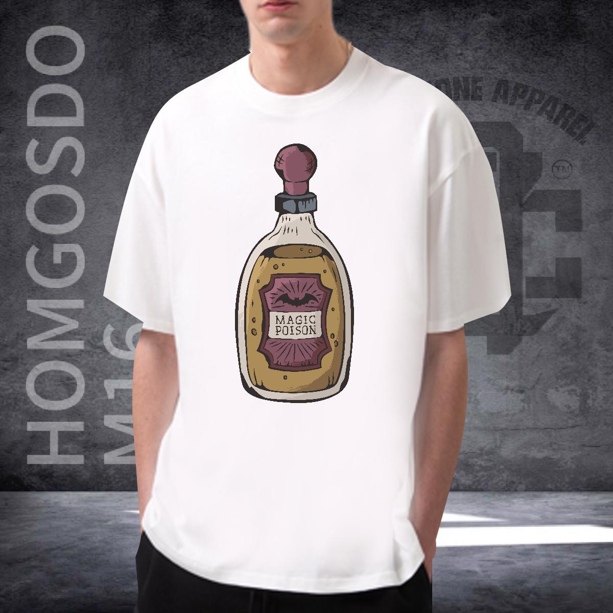 Fashion T-Shirts 230g 100% Cotton bottle Hip Hop Tee Shirt Crew Neck Breathable Designer Tshirt for Man Woman Asian Size