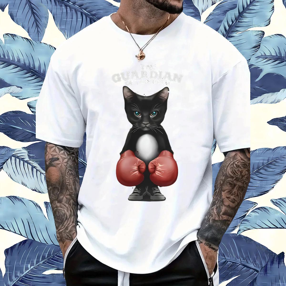 Designer Fashion Mens T Shirts 230g 100% Cotton cat Street Wear Clothings Breathable Free Shipping Men Tops Tees Skull