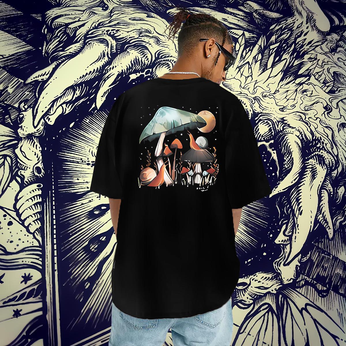 2024 Designer Mens T Shirts 230g 100% Cotton mushroom Anime Printing Street Tshirts Breathable Comfortable Couples T Shirts White Plus Size