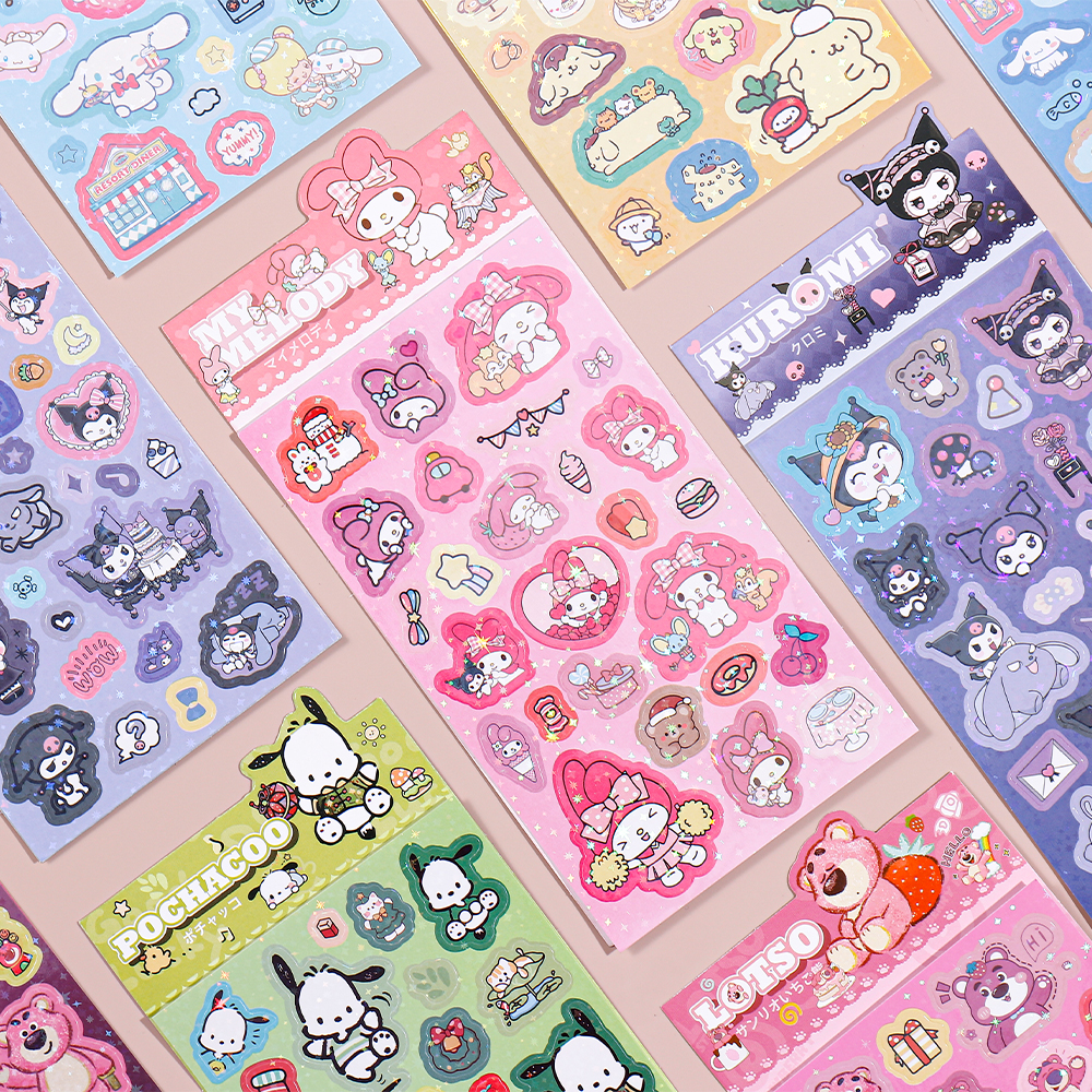 Guka Stickers Cartoon Account Material Children's Waterproof DIY Laser Decorative Stickers Wholesale