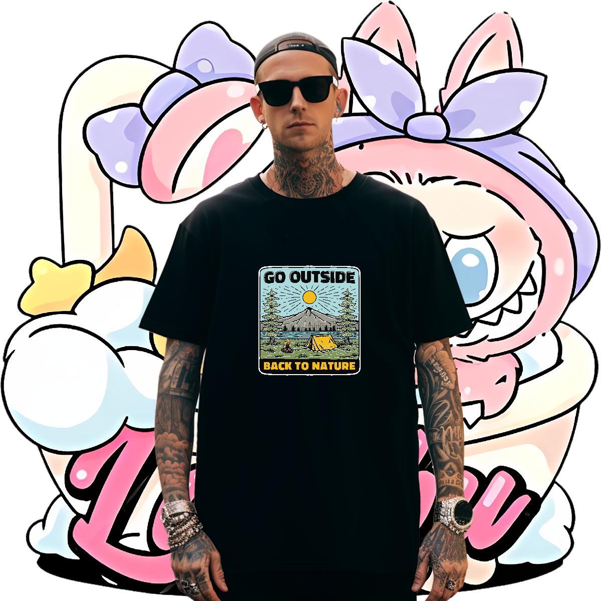 Cool Men Tshirts 100% Cotton 230g Daily Wear letter Black White Breathable Short Sleeve Designer Fashion T-Shirts for Men Clothes