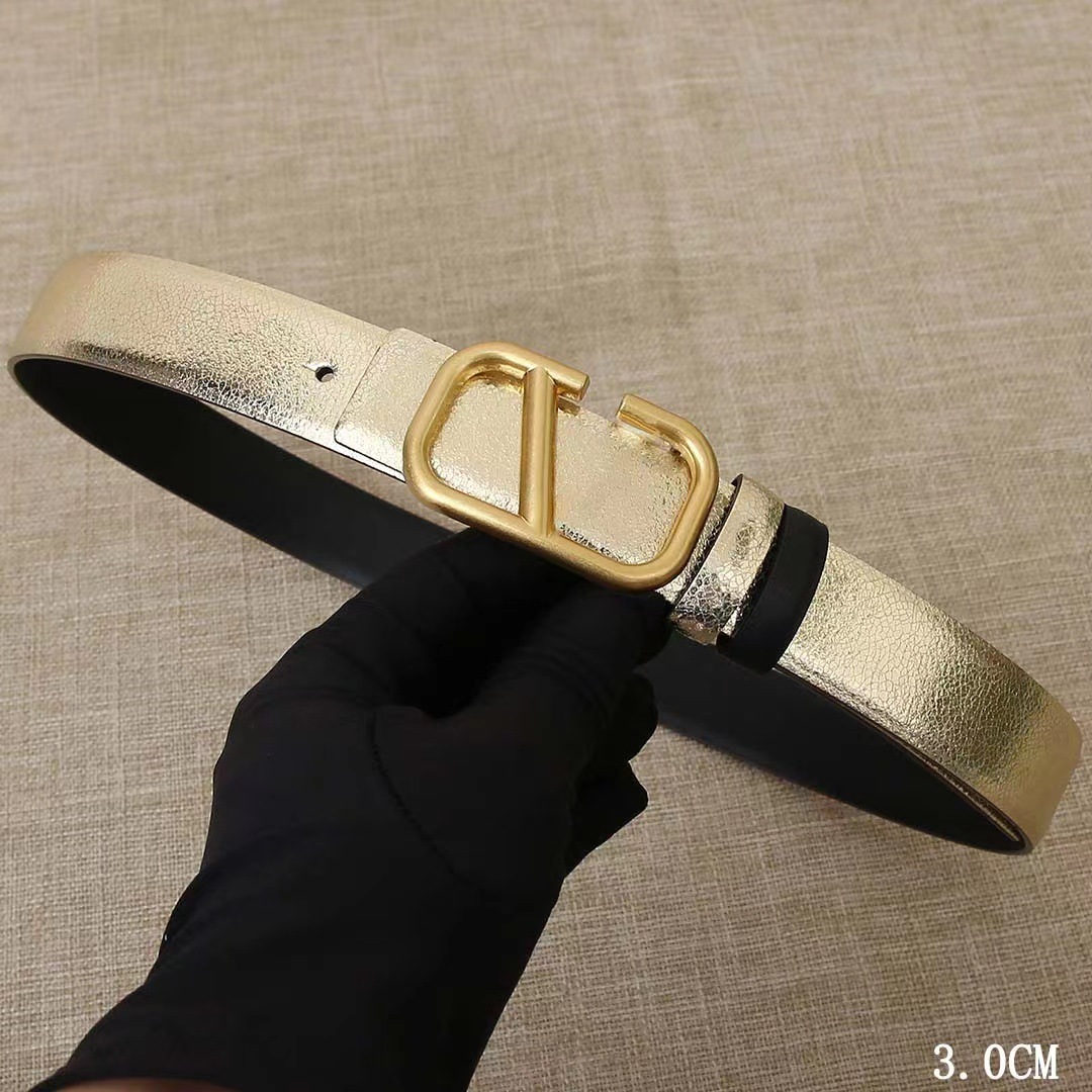 3.0cm New Letter Buckle Belts Women Adjustable Cinch Casual Leather Belt Simple Solid Color Trendy Designer Waistband