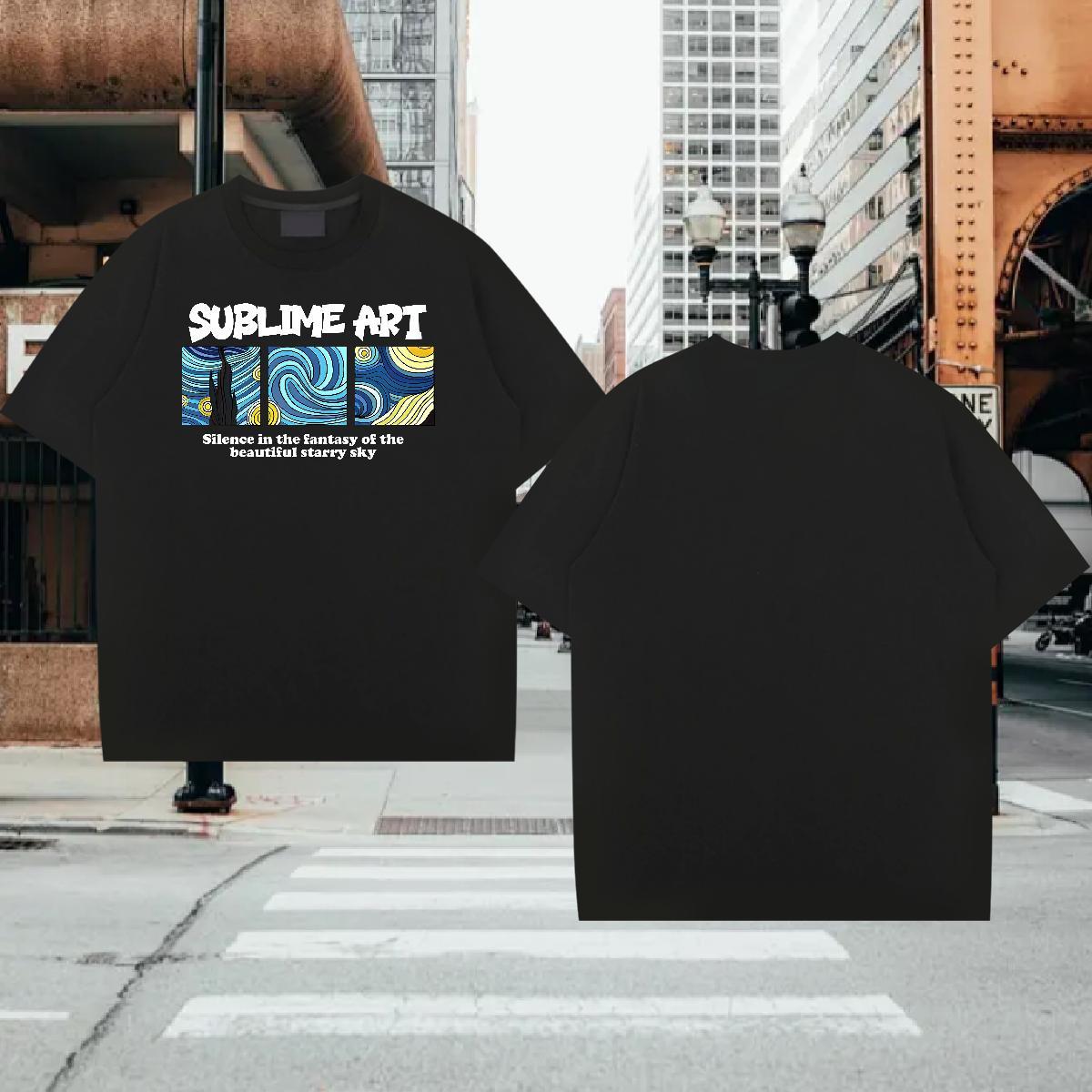 T-Shirts 100% Cotton 230g painting Street Wear Crew Neck Custom Print Plus Size Tshirt for Man Woman New Arrival Soft Tees Shirts