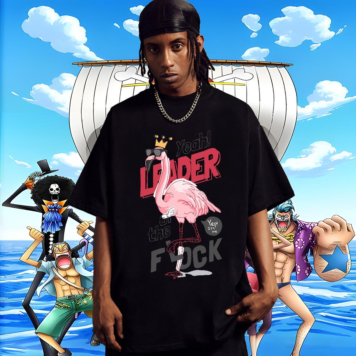 Loose Men Clothes T-Shirt 230g Pure Cotton Outdoor bird Anime Print Crew Neck Breathable 2024 DIY T Shirts Men Polos