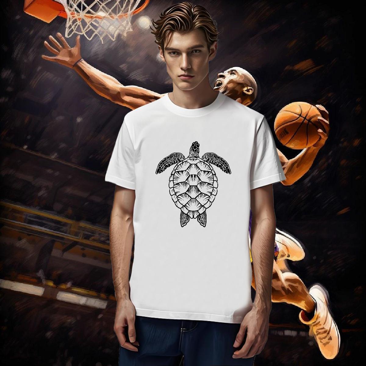 T-Shirts for Men 230g 100% Cotton tortoise Sport Short Sleeve Soft Custom Printing Men Clothes T-Shirt DIY Customized Comfortable Tshirts