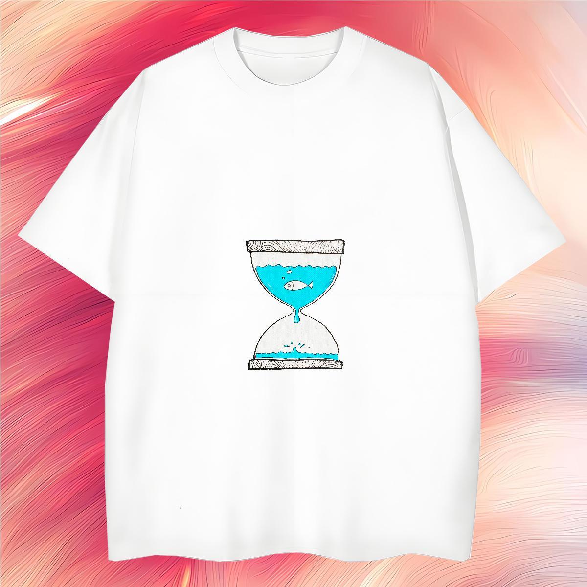 T-Shirts for Men 230g Cotton fish Daily Outfit Breathable Crew Neck DIY Tshirt for Man Woman Casual New High Quality Wear