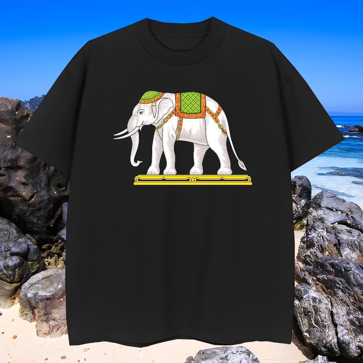 Loose Tshirt for Man Woman 100% Cotton 230g elephant T-Shirts for Men Street Wear Breathable Short Sleeve Asian Size Fashion Designer Tops Shirt