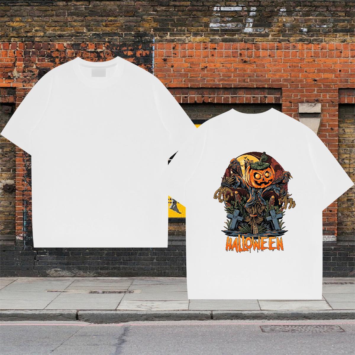 Designer T shirt 230g Cotton Halloween Spring Summer Tees Shirts Breathable Short Sleeve Popular Men Tees Plus Size Custom
