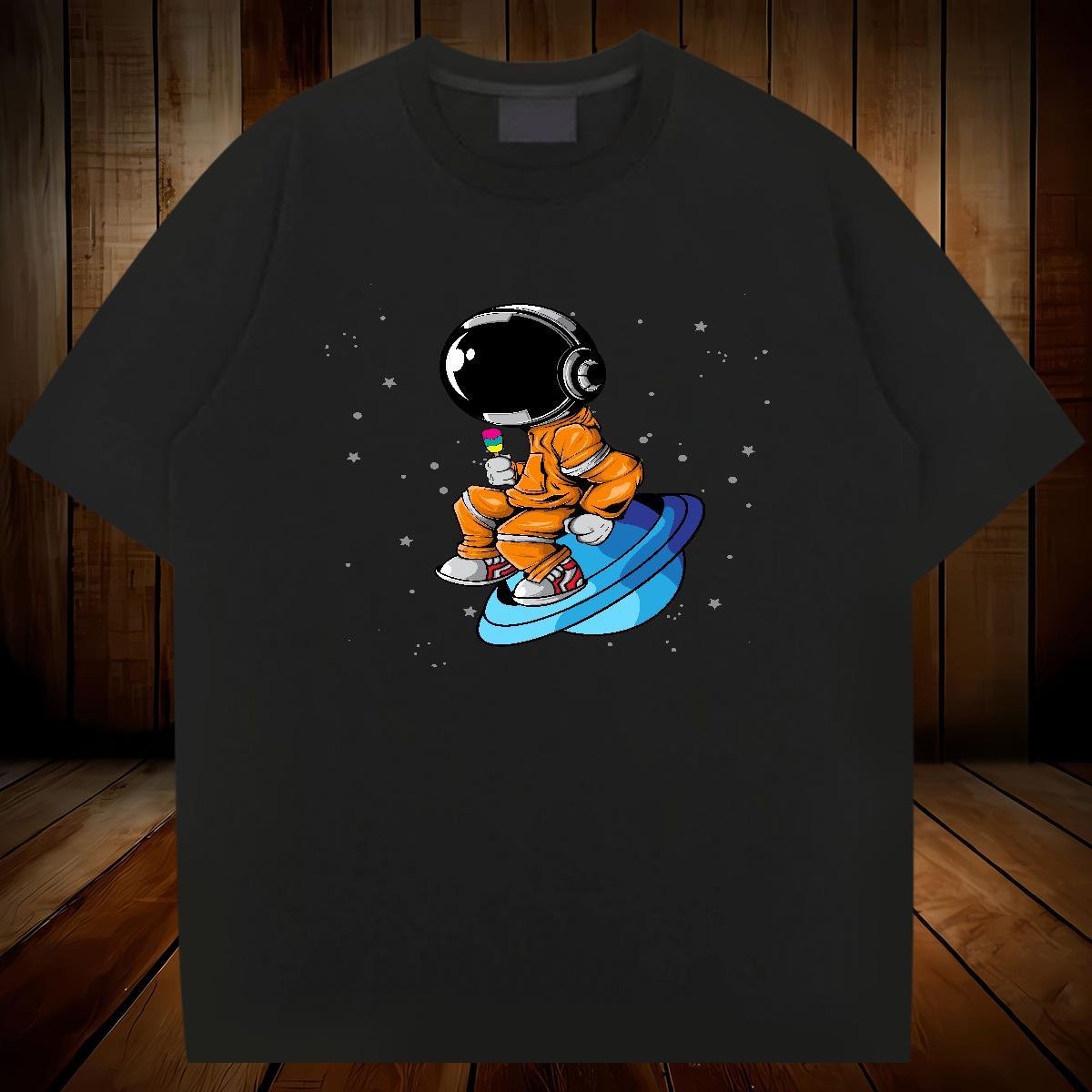 T-Shirts 100% Cotton 230g universe Street wear Hip Hop O Neck Short Sleeves Custom Anime Men Clothes T-Shirt New Wholesale Polos