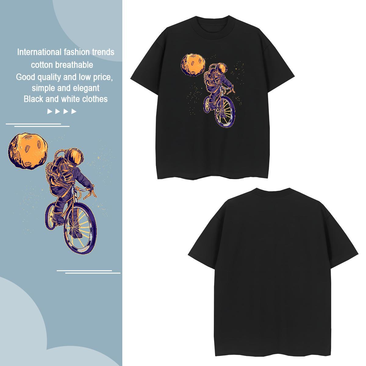 Man T Shirts 230g Cotton cosmonaut Home Outdoor Breathable Soft DIY Printed Tshirts 2024 Designer Unisex Tops