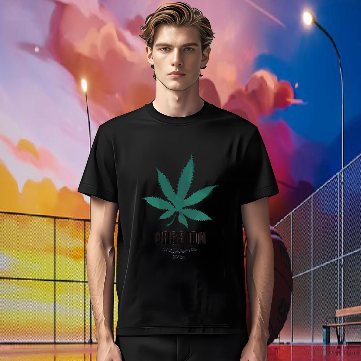 Fashion T-Shirts 230g Pure Cotton tree Daily Outfit Tops Breathable Short Sleeve Comfortable Mens Tshirts Cartoon Print
