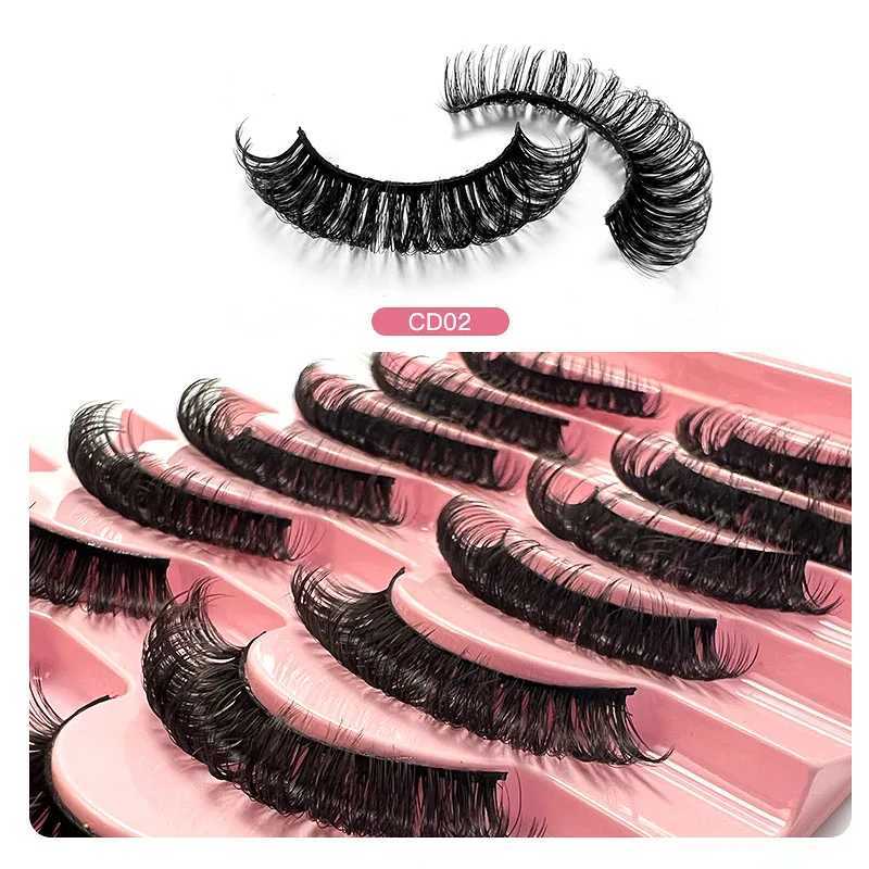 Russian striped eyelashes DD curly eyelashes 5/10 pairs of artificial mink eyelashes 3D mink eyelashes reusable fluffy false eyelashes Russian extensi