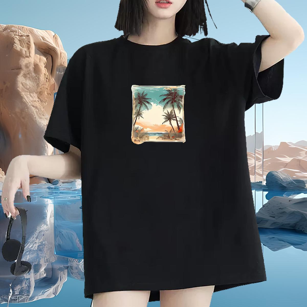 Popular Woman T Shirts Breathable Short Sleeve Lady T shirt DIY Anime sun Street Wear 230g Pure Cotton Designer Tops Tees