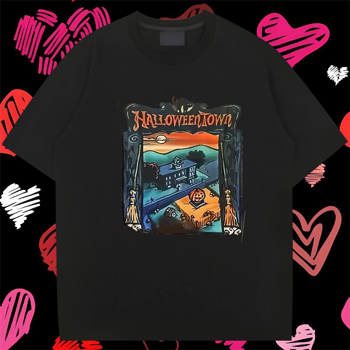 2024 Designer Men T Shirts 230g Cotton halloween Sport Tees Breathable Crew Neck Popular Couples T Shirts Plus Size Custom