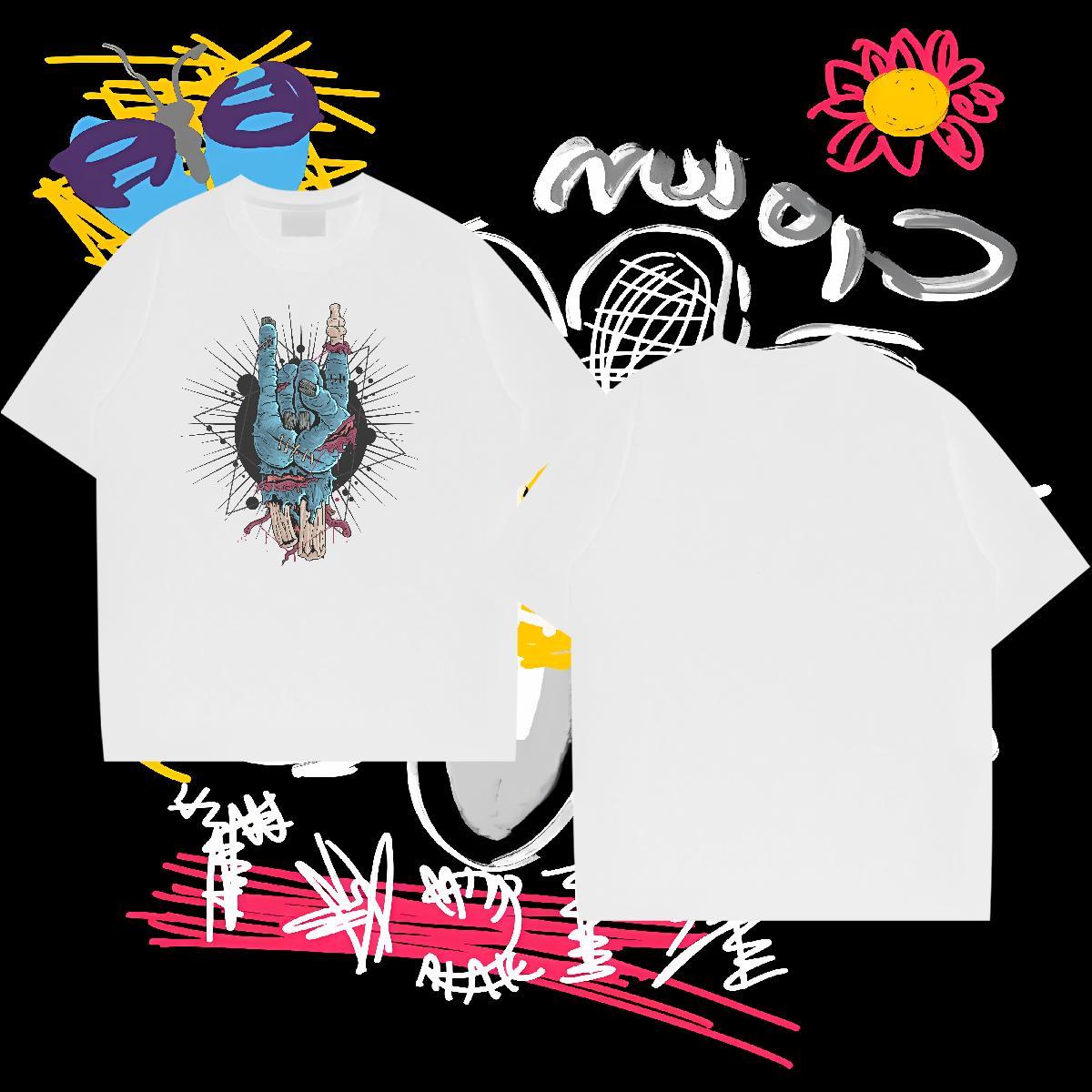 New Designer T-Shirts for Men 100% Cotton 230g Halloween Casual Tees Shirts Short Sleeve O-Neck Comfortable Tshirts Graphic