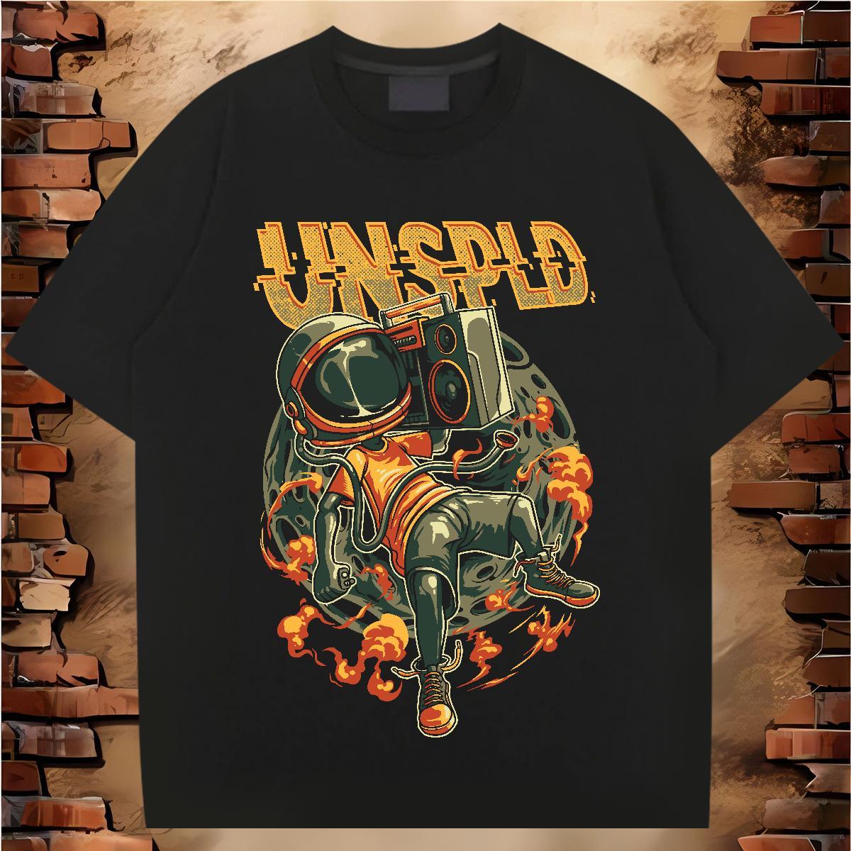 T Shirt For Man 230g 100% Cotton universe Casual Pure Cotton Oversized Mens Tshirts Casual New Cool Tees