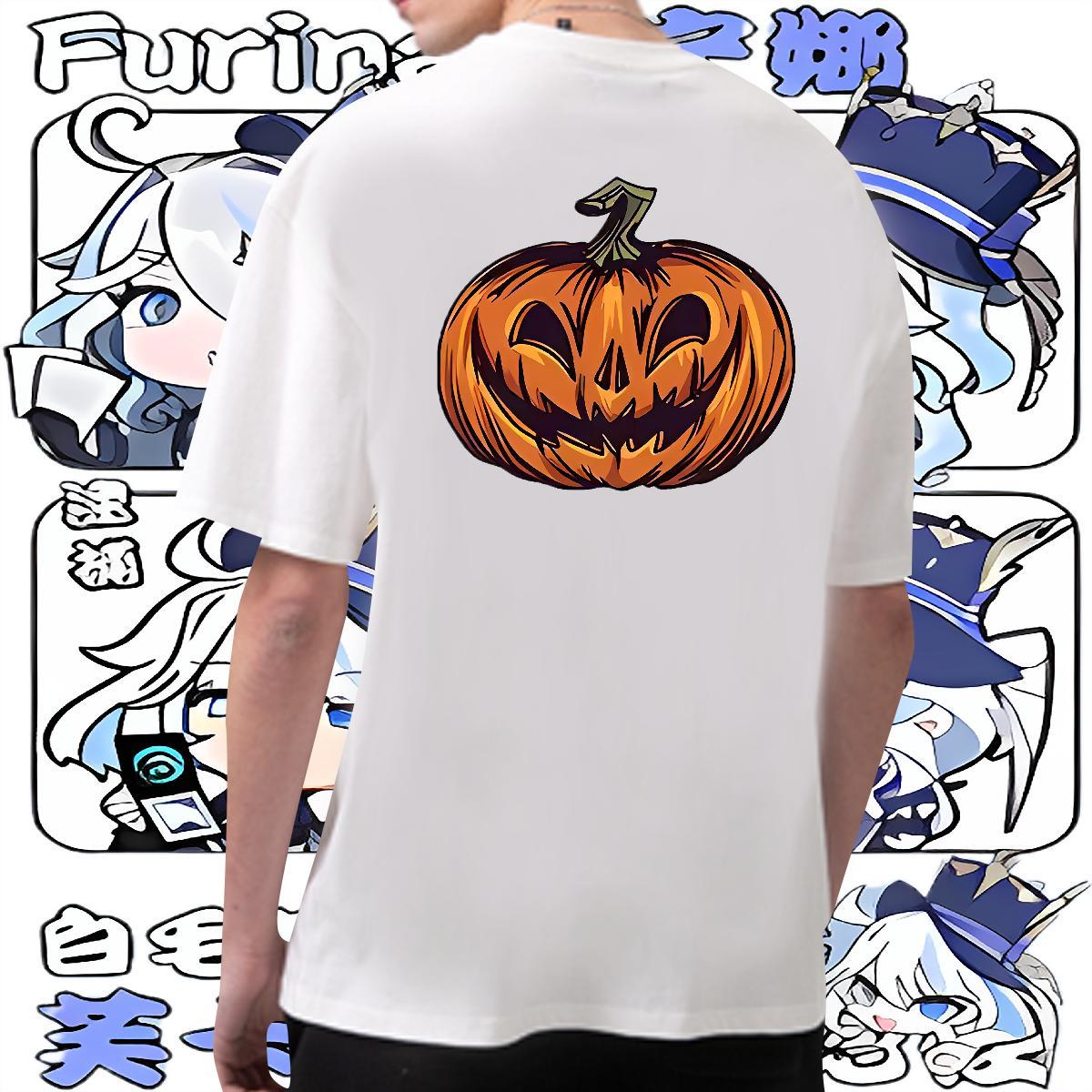 2024 DIY T-Shirts 230g 100% Cotton pumpkin Daily Wear Clothes Breathable Loose Fit Tshirts Custom Print Plus Size
