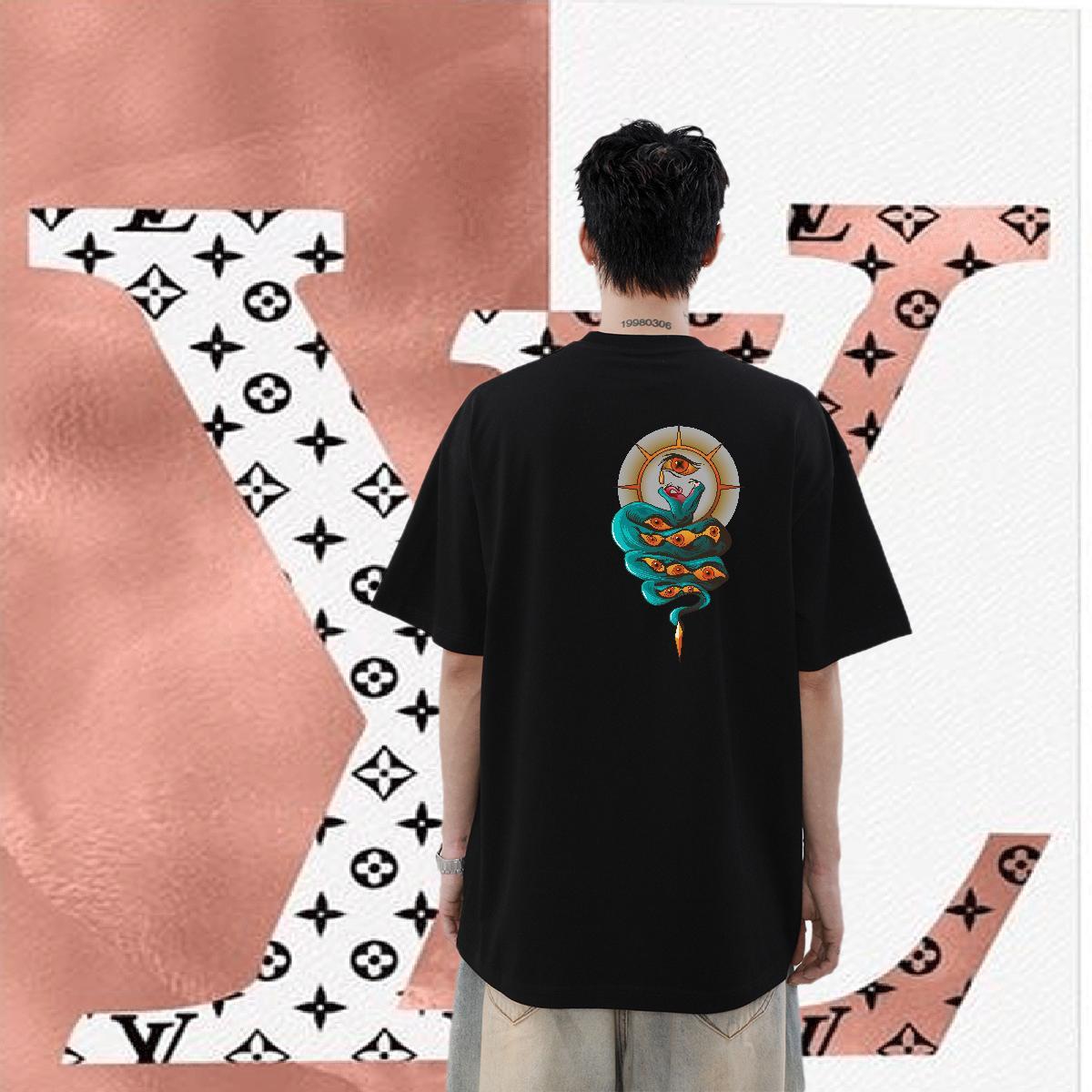 Fashion Designer T-Shirts 100% Cotton 230g snake Sport Tops Shirt Short Sleeve Soft Cool Men Tops Tees Anime