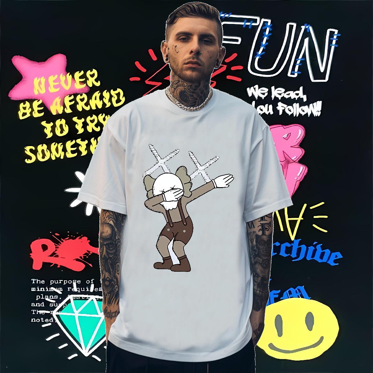 Mens T Shirts 100% Cotton 230g person Street wear Hip Hop Short Sleeve O-Neck Custom Print Oversized Couples T Shirts Fashion Design Designer Tshirts