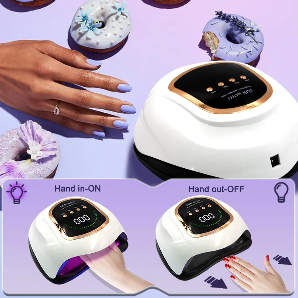 300W UV LED Nail Lamp for Nails Curing All Gel Polish with Large Screen Professional Nail Equipment Manicure Drying Lamps 240729