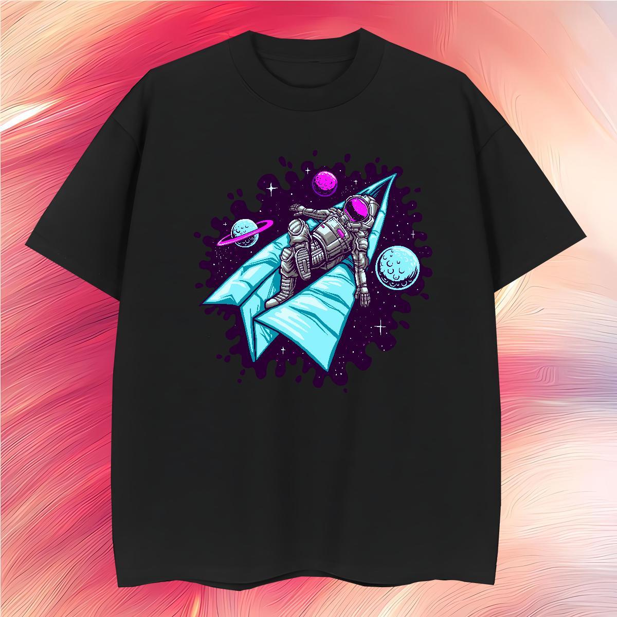 T-Shirts 100% Cotton 230g cosmonaut Street Casual Breathable Crew Neck Asian Size Men Tees Fashion New TOP Quality Top Tees