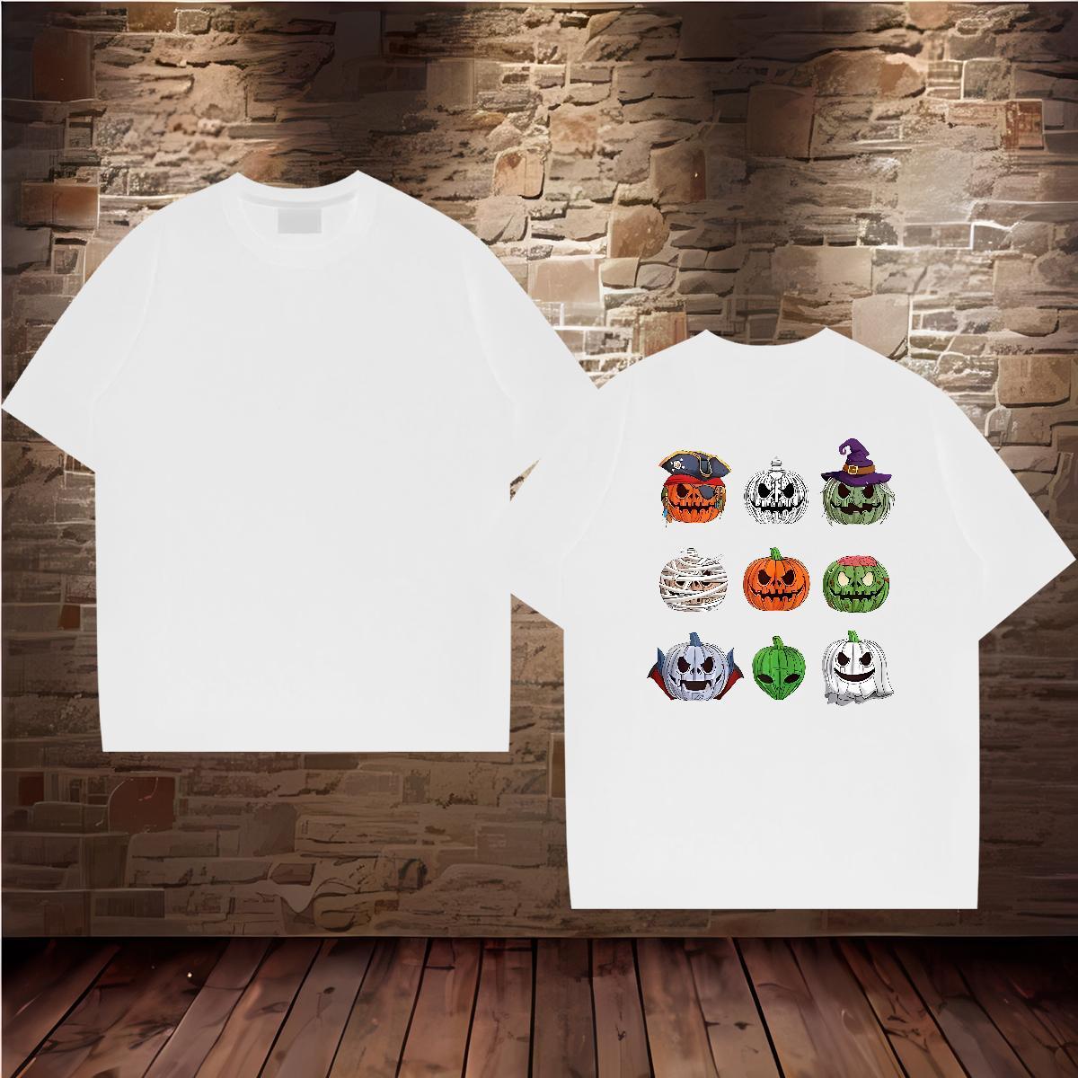 Customized T-Shirts for Men 100% Cotton 230g pumpkin Casual Daily Wear Tees Shirts Crew Neck Popular Tshirts DIY Logo Oversized