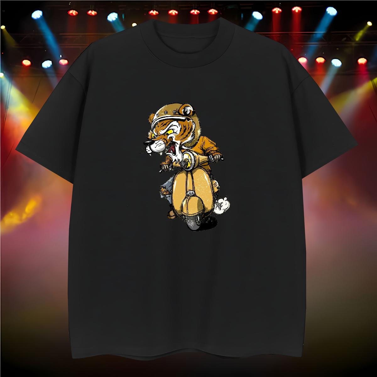 Men T Shirts 230g 100% Cotton tiger Street Breathable Crew Neck Customized Men Tees New Designer Popular Clothings