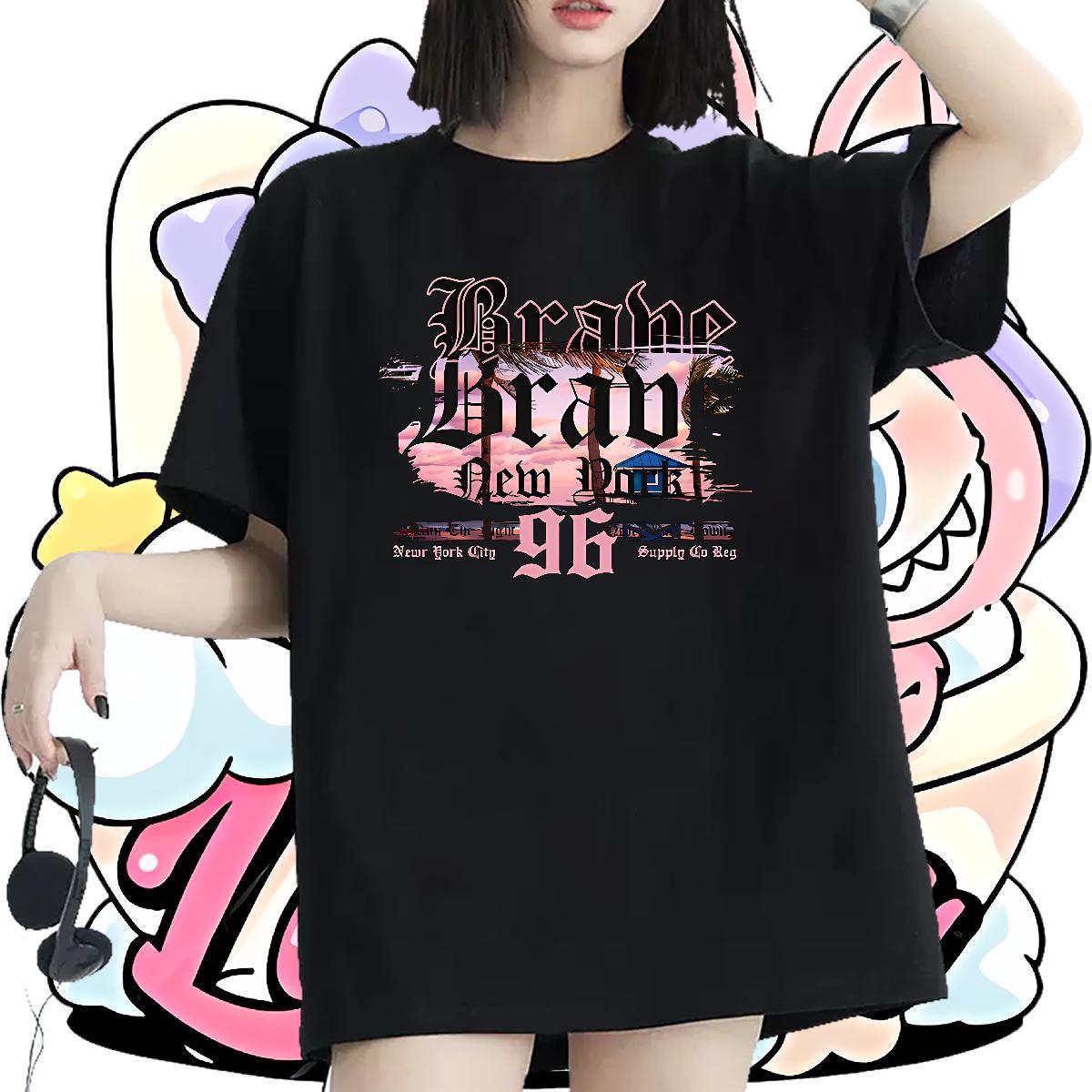 Free Shipping T Shirt For Woman Round Neck Short Sleeve Womens Tshirts Anime Oversized tree Casual 230g 100% Cotton Custom Tees Shirts