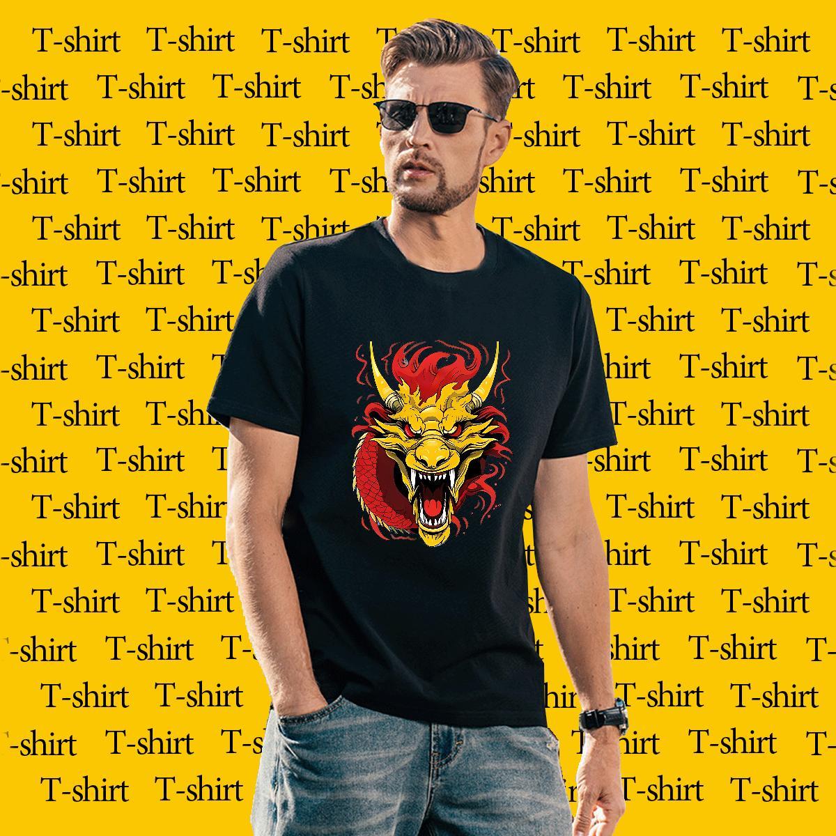 Man T Shirts 230g Cotton Casual Beach Short Sleeve Soft Custom Printed Couples T Shirts Fashion Brand Clothings