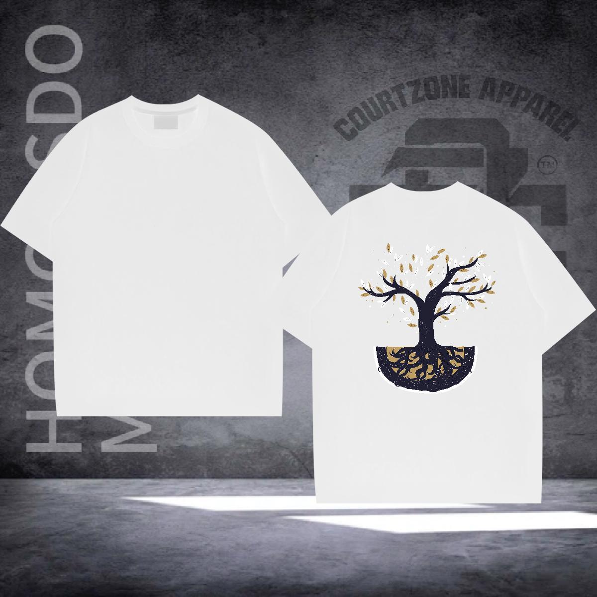 Fashion Designer T-Shirts for Men 230g 100% Cotton tree Street Tees Shirts O-Neck Short Sleeve TOP Quality Men Tops Tees Anime Print